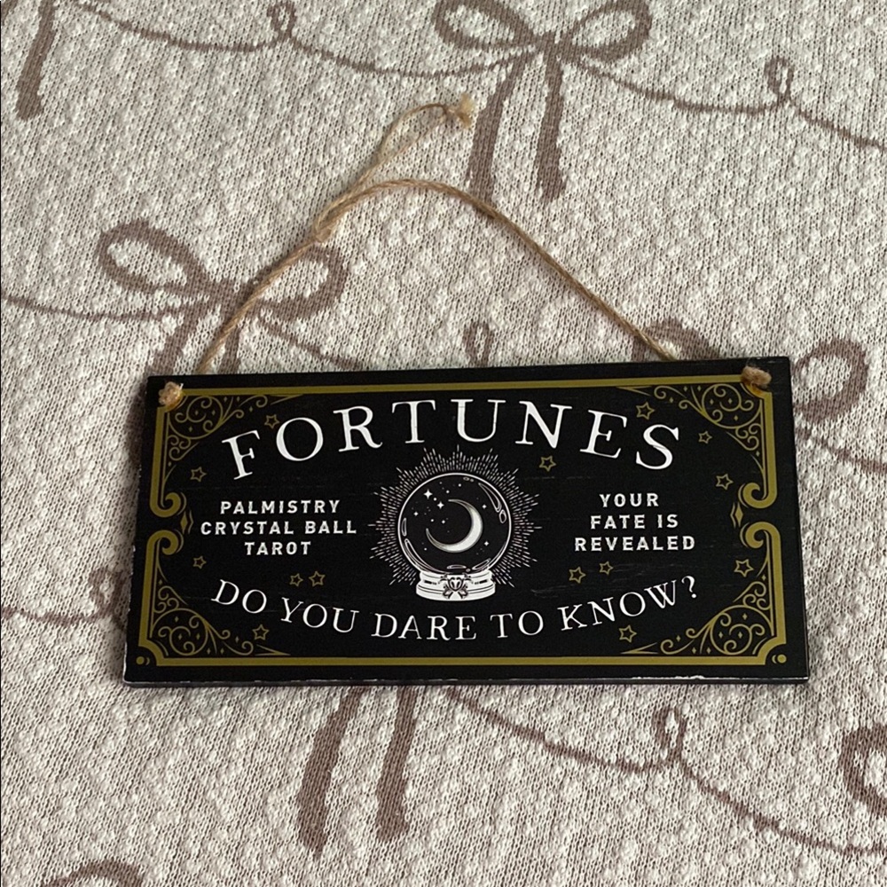 Fortunes Hanging Sign with Moon Design